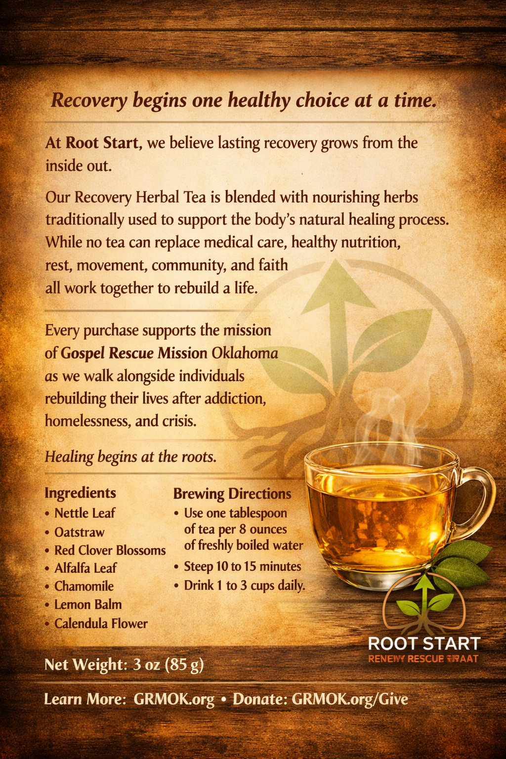 Root Start Renew Recovery Herbal Tea